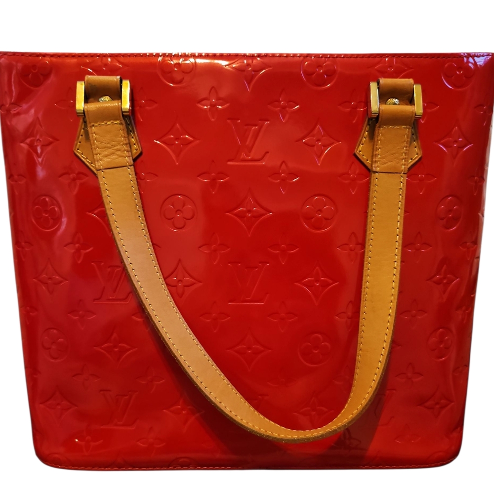Louis Vuitton Red Patent Leather Tote Bag